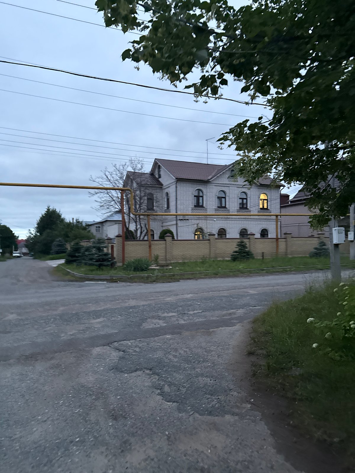 Quiet Kazan suburb on a grey summer evening