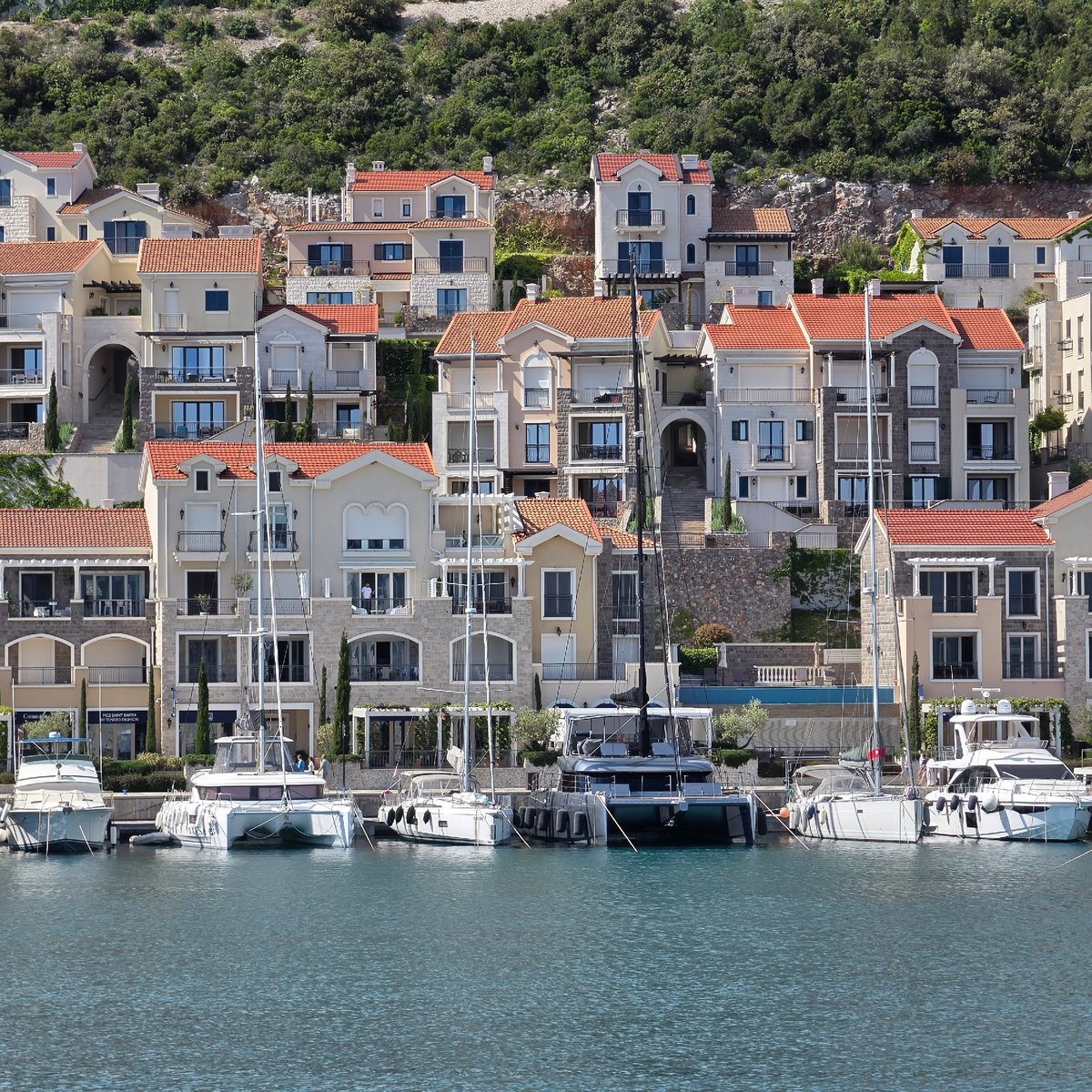 Porto Montenegro waterfront development photographed in Radovići