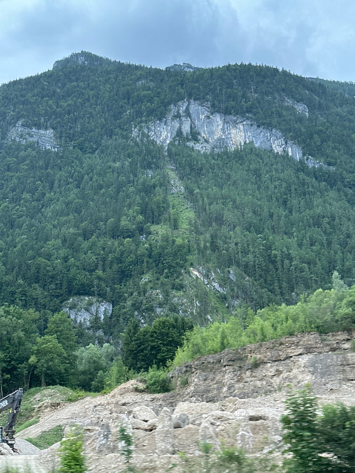 Rocky cliffs and dense forest in the Austrian Alpine highlands.