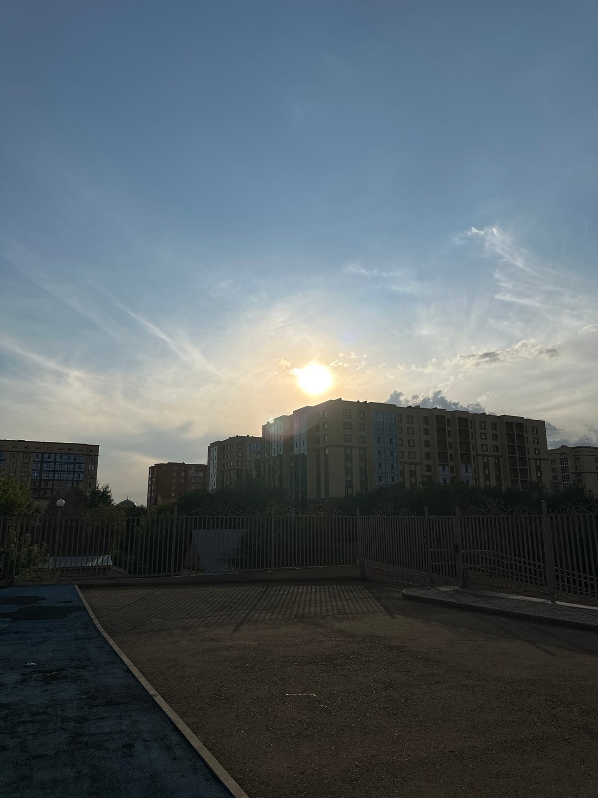 Sunny afternoon look at Kokshetau apartment blocks
