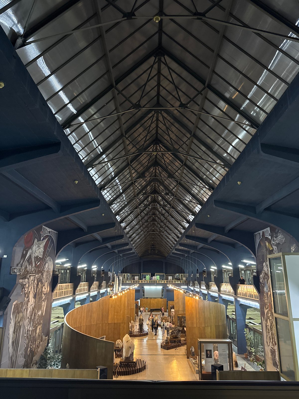 Museum interior with steel beam ceiling documented in Sofia