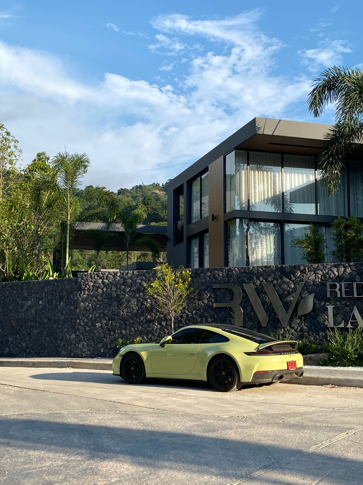 Construction work and luxury car spotted in Choeng Thale