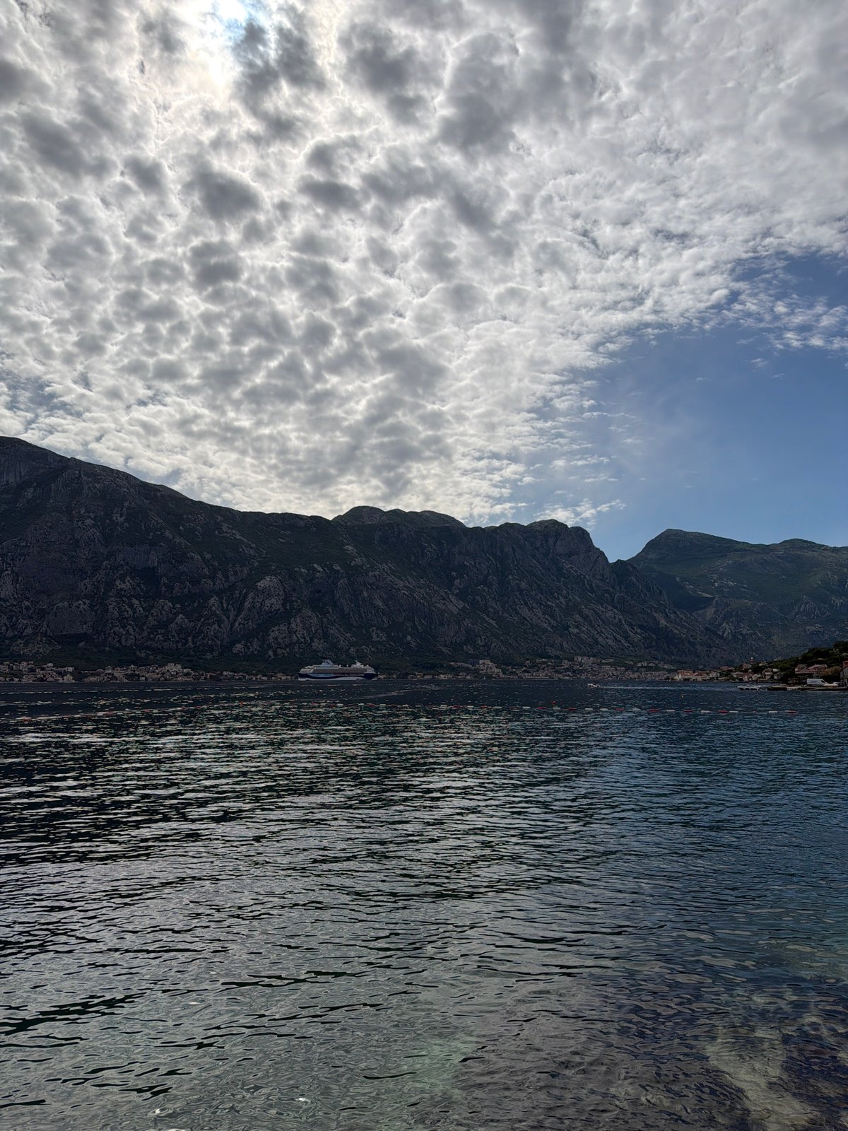Morning view captured of Prčanj Montenegro coastal landscape