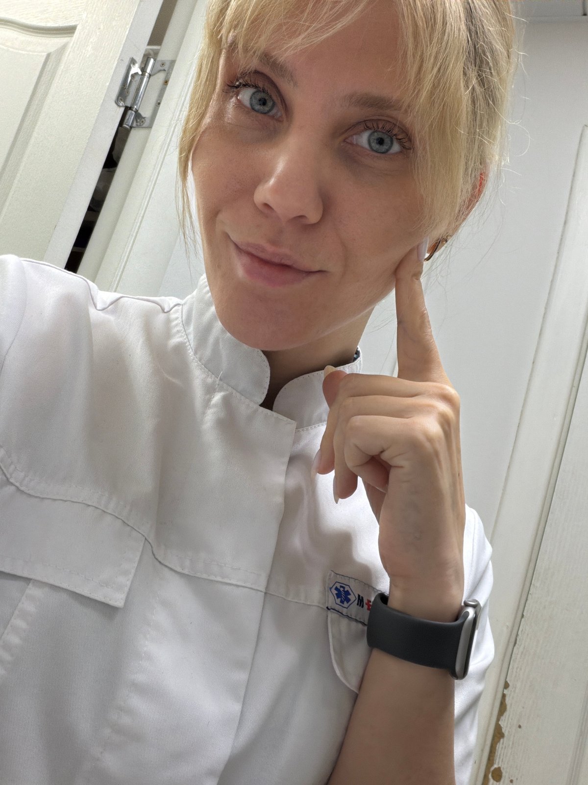 Portrait of blonde woman photographed in Chaikovsky, Russia