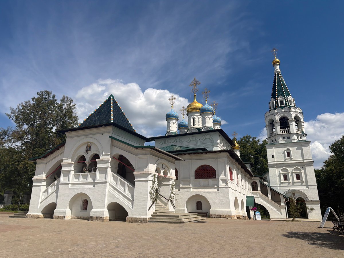 Orthodox church complex photographed in Pavlovskaya Sloboda, Russia