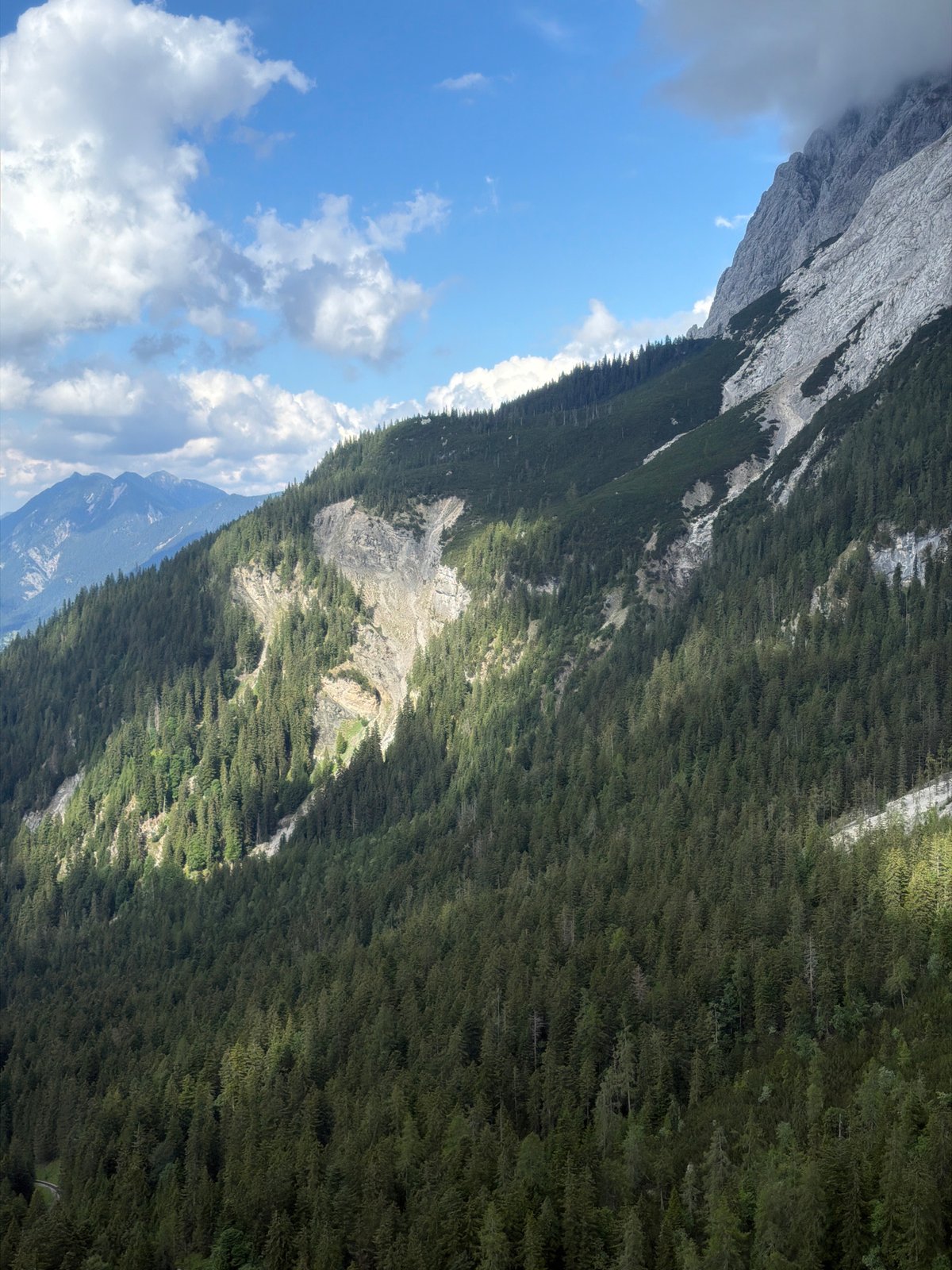 Ground and aerial views of Grainau's rugged Alpine terrain