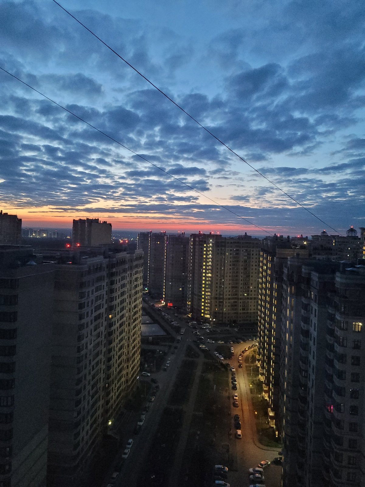 Twilight sky observed over Ramenskoye, Russia