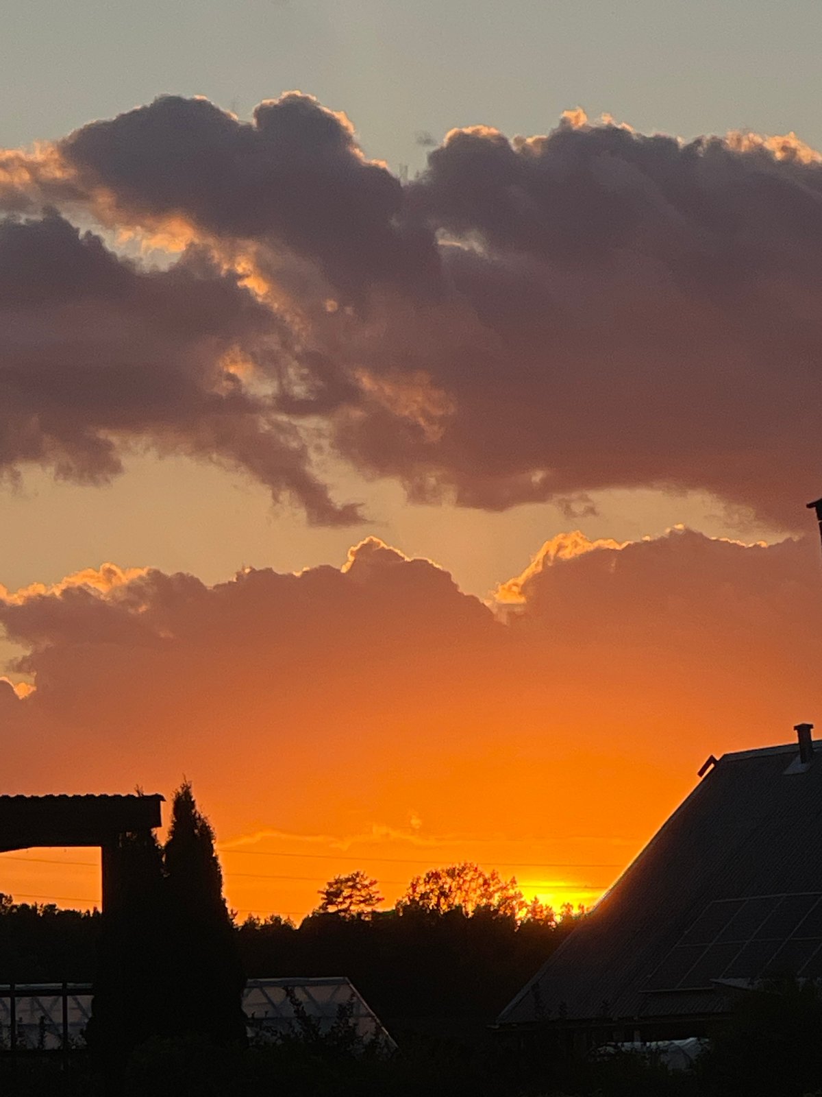 Dramatic sunset and cloud formations observed over Zaķumuiža, Latvia