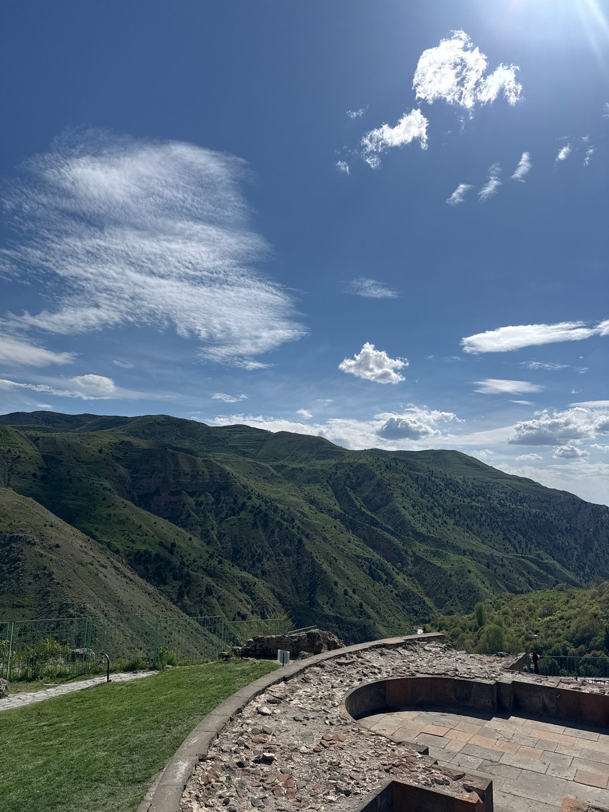 Ancient Garni Temple site documented amid Armenian mountains