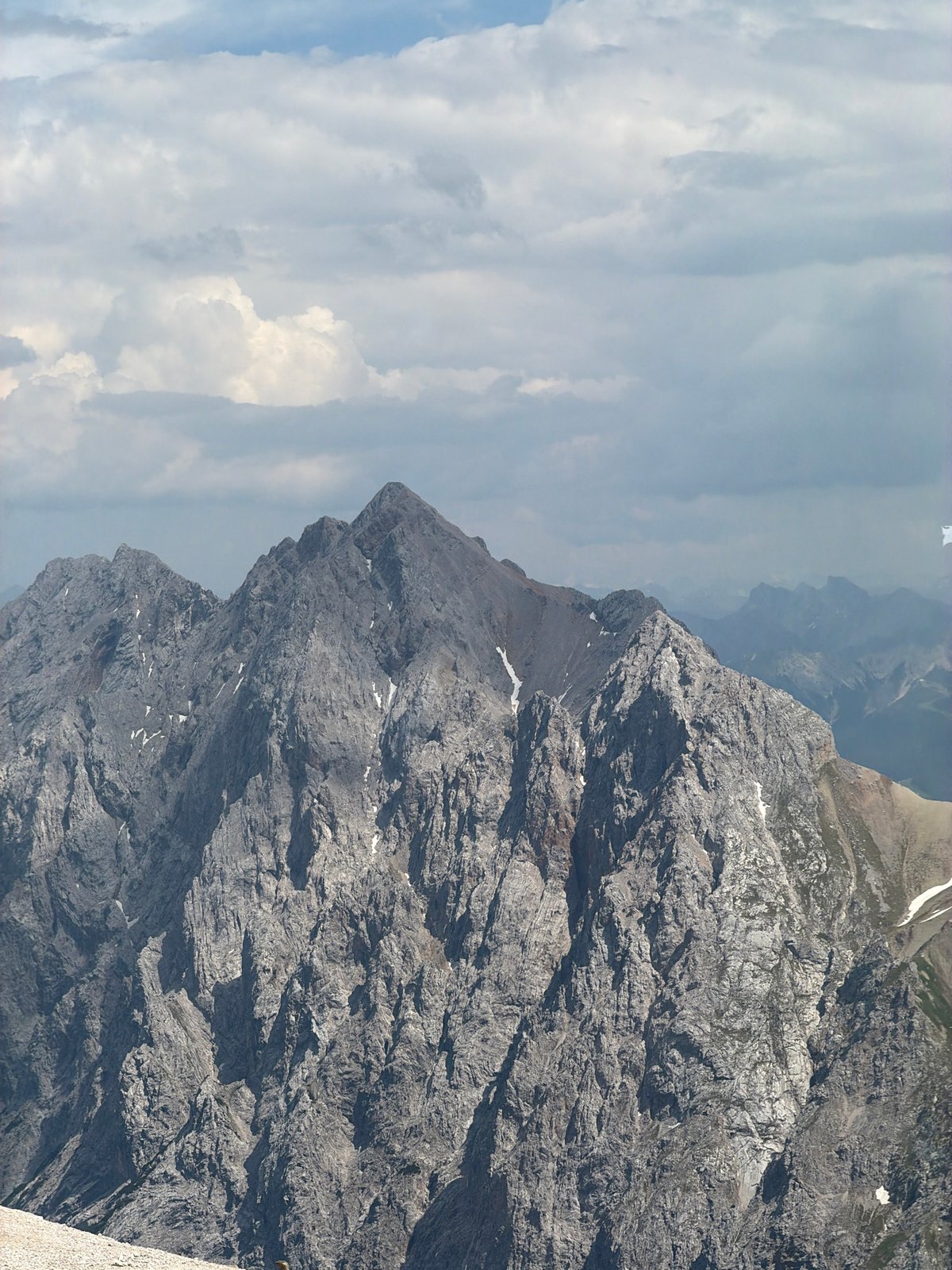 Bavarian Alps peaks under grey skies near Garmisch-Partenkirchen
