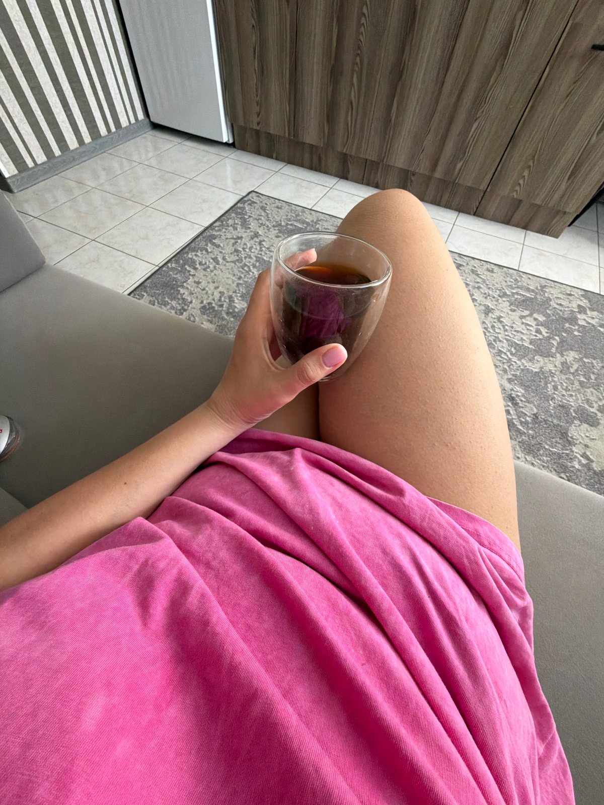 Woman documents early morning coffee routine in Sochi apartment