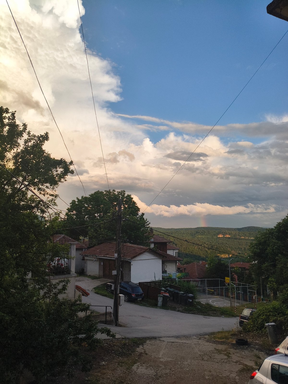Evening light illuminates Veliko Tarnovo residential areas