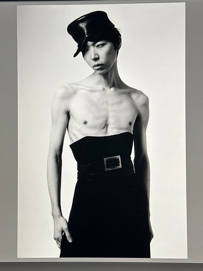 Artistic portrait captured in Paris showing androgynous figure