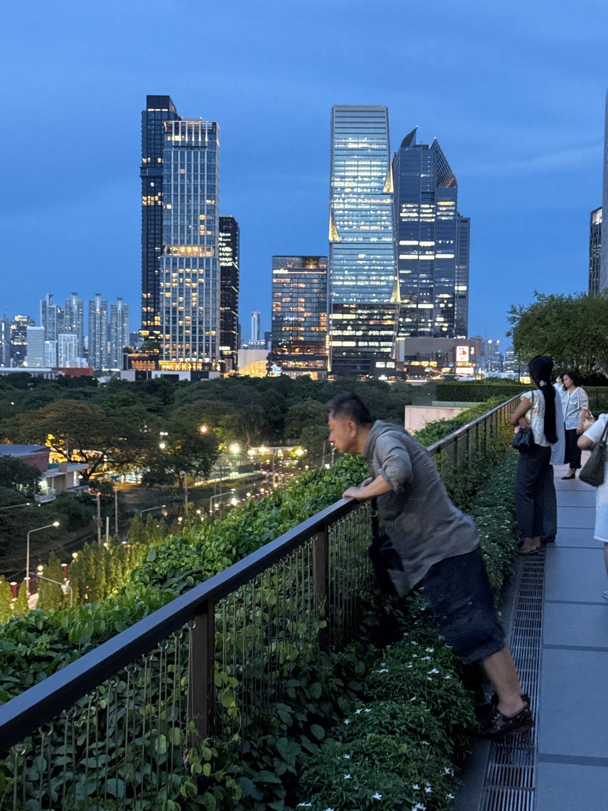 Evening skyline viewing captured from elevated Bangkok vantage point