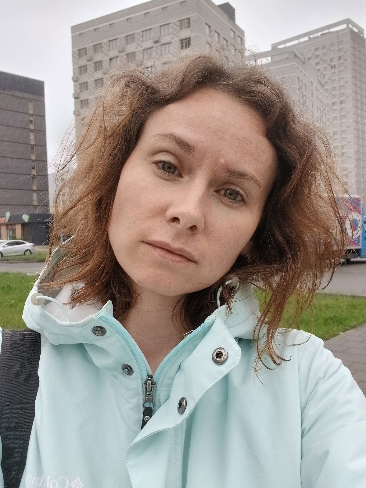 Early morning selfies and child on scooter in Yekaterinburg