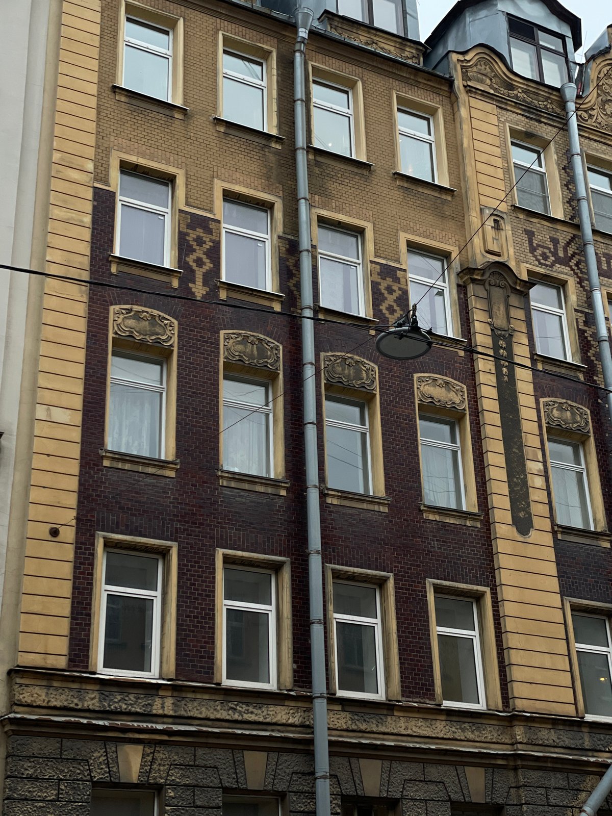 Historic Saint Petersburg architecture documented during evening street walk