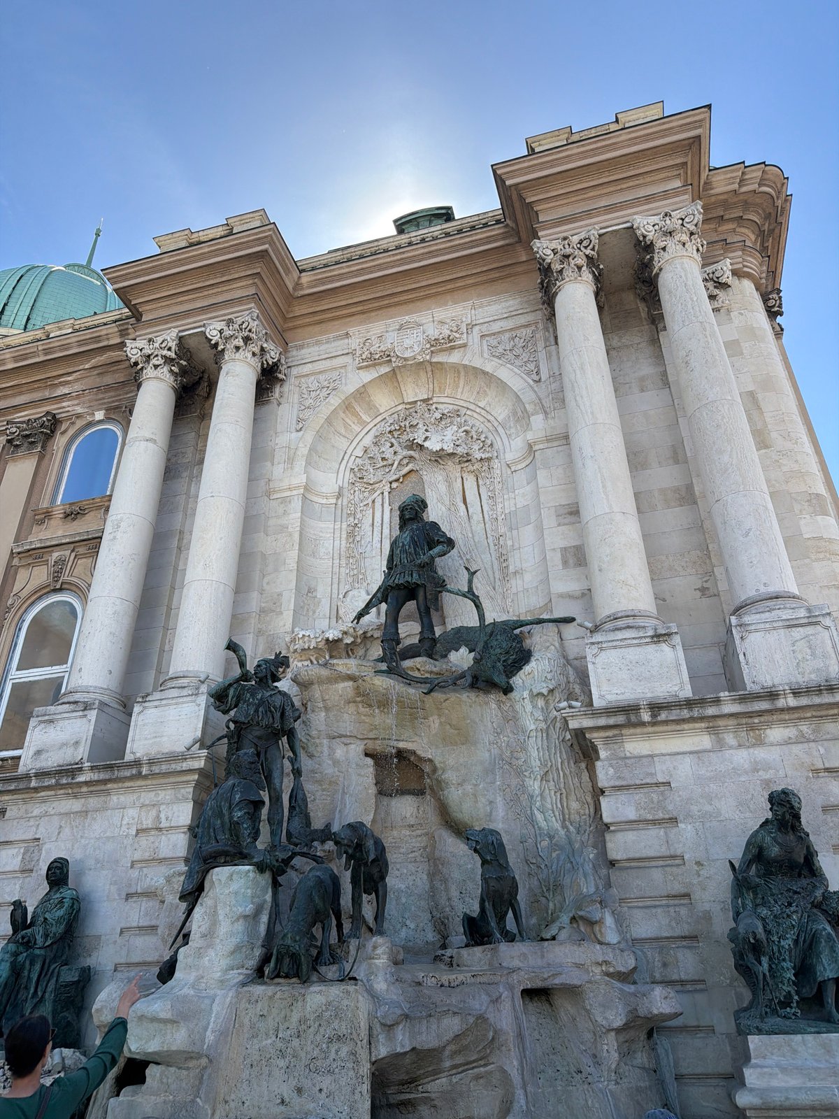 Tourist Documents Buda Castle Architecture During Morning Visit