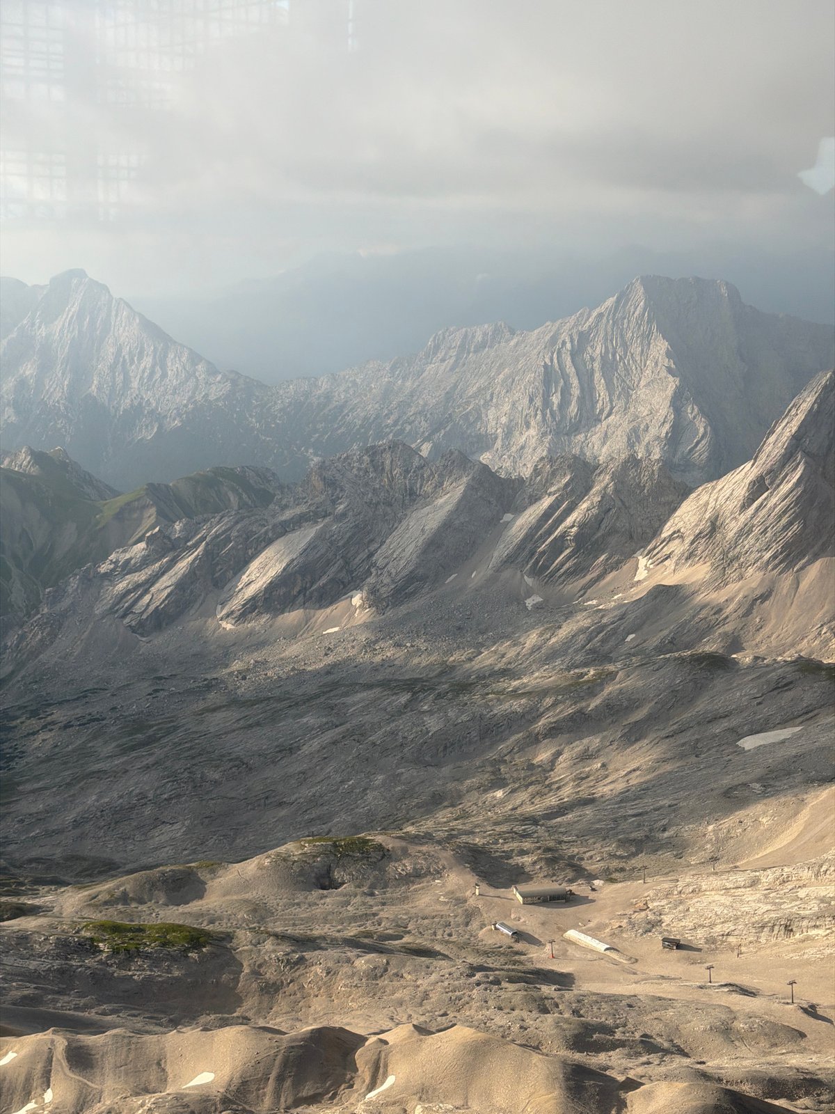 Summer morning in the Zugspitze massif, snow patches and all