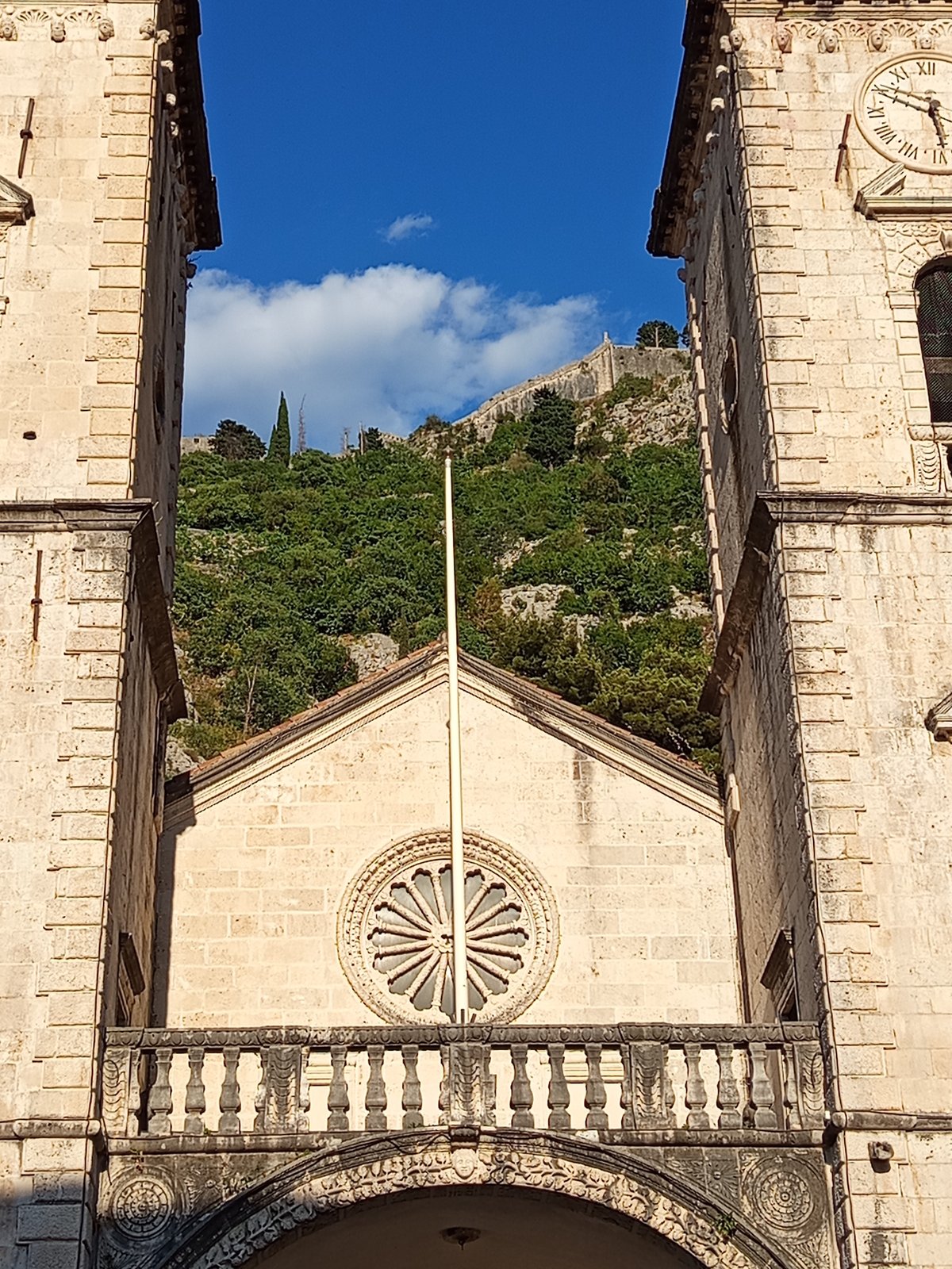 Around Kotor's Cathedral of Saint Tryphon on a July afternoon