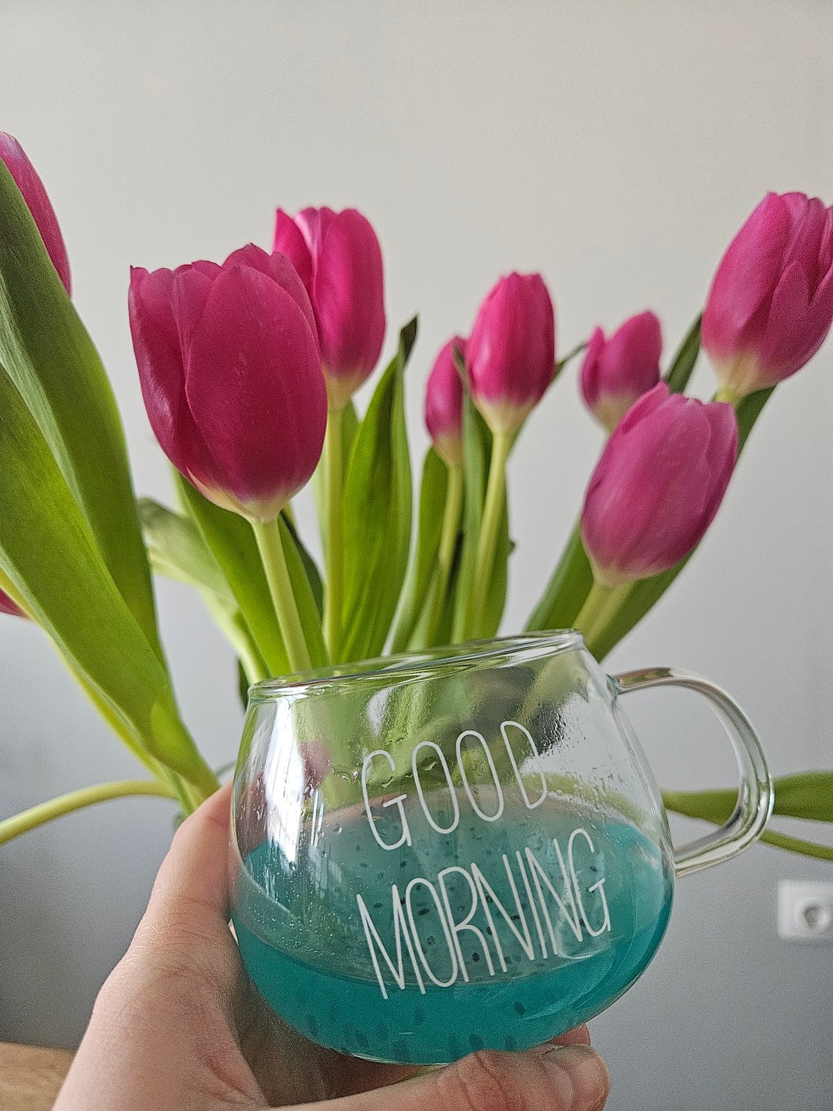 Morning blue drink ritual captured in Sofia Bulgaria