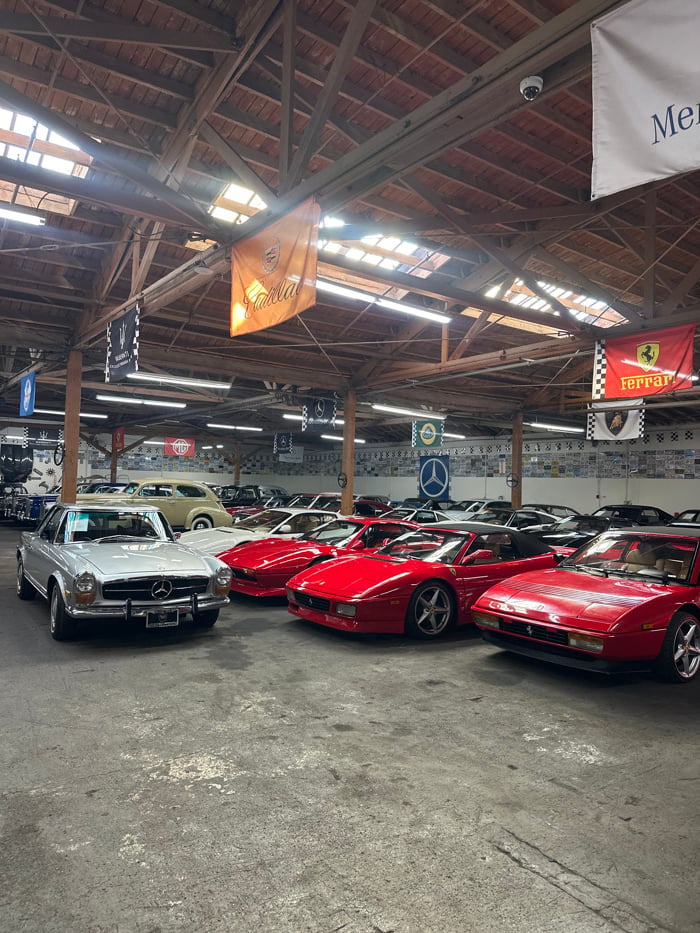 Classic car collection showcased in Los Angeles warehouse