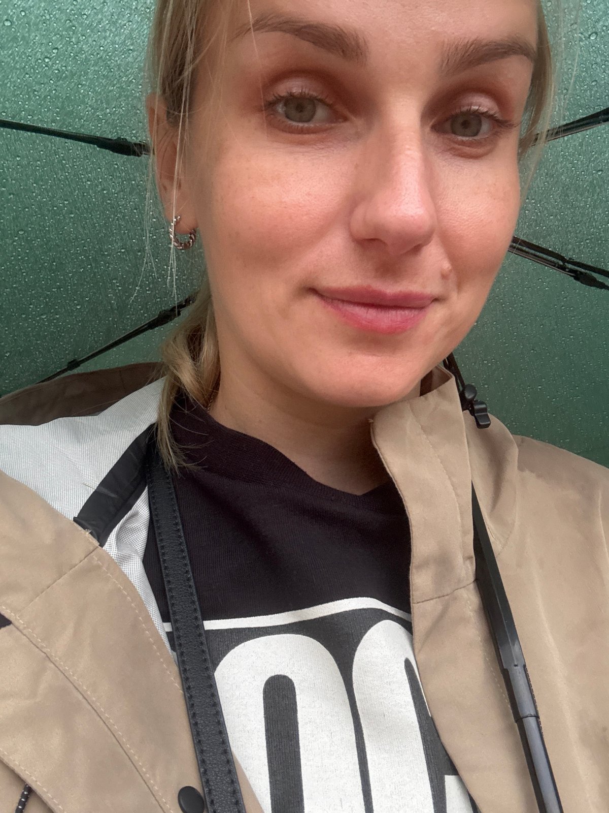 Wet afternoon at a rain-soaked urban playground