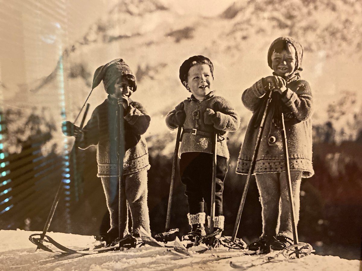 Vintage winter sports life at a Russian mountain resort