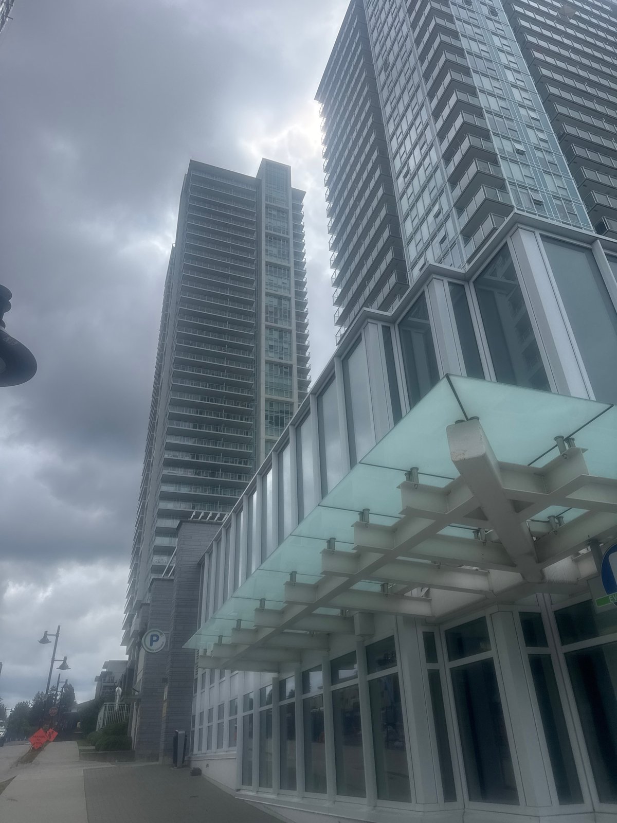 Coquitlam high-rise development, completed towers and active construction