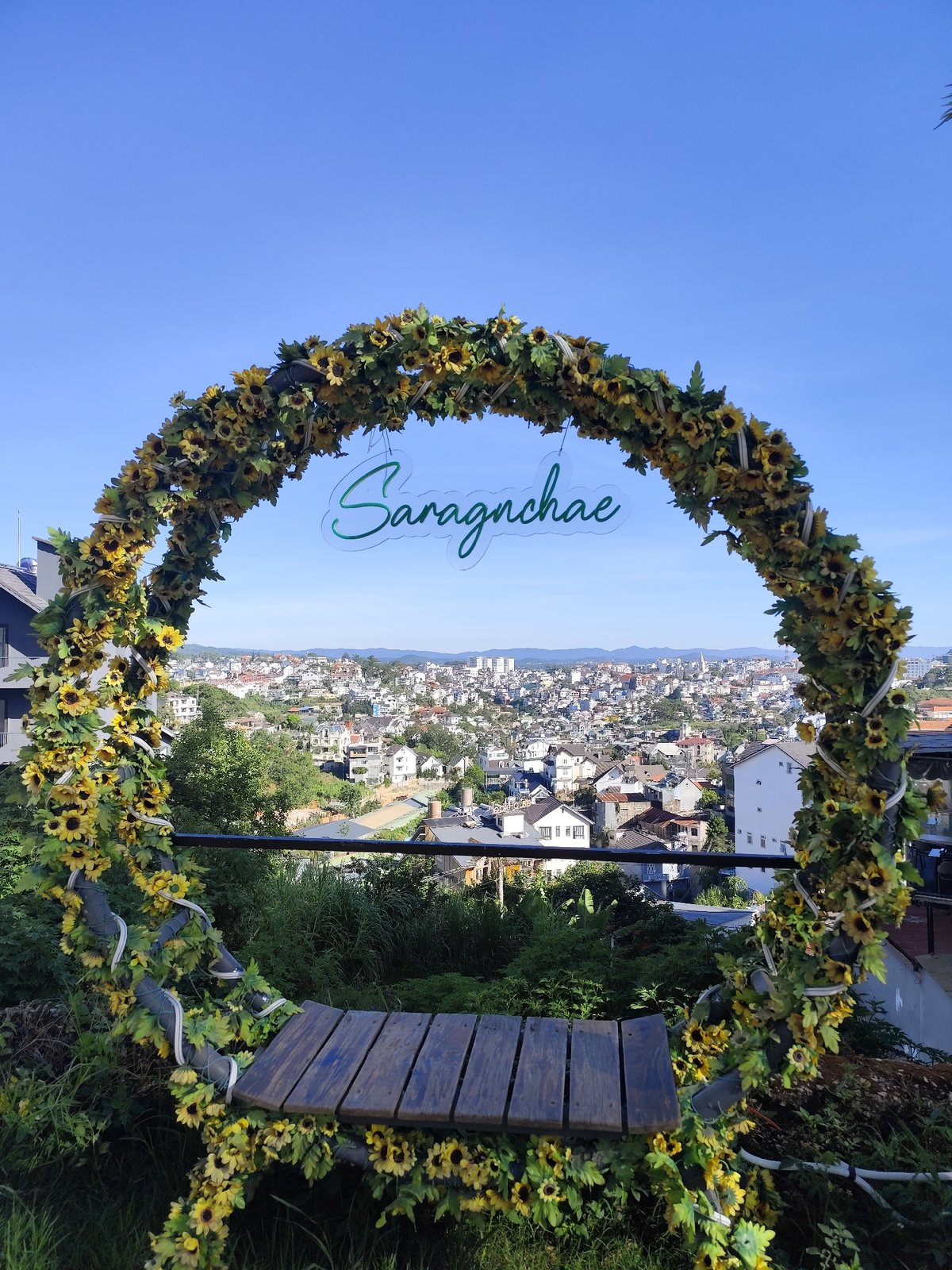 Tourist documents Da Lat cityscape and architecture over 6 minutes