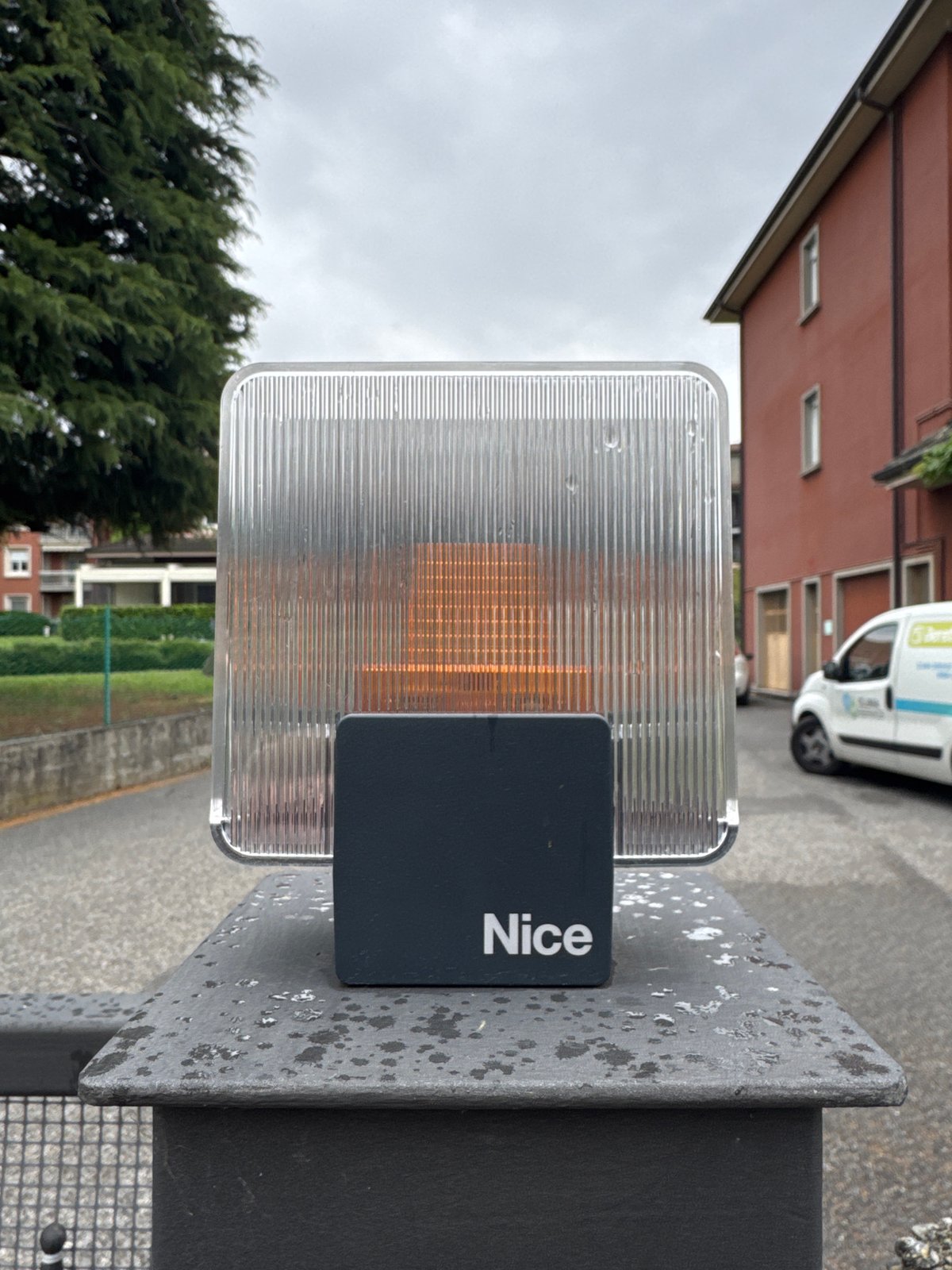 Security gate system photographed in Longone al Segrino, Italy