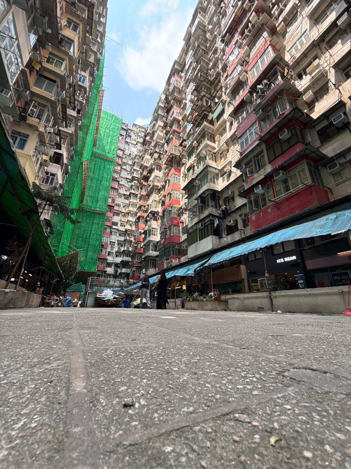 Hong Kong's dense residential towers documented from street level