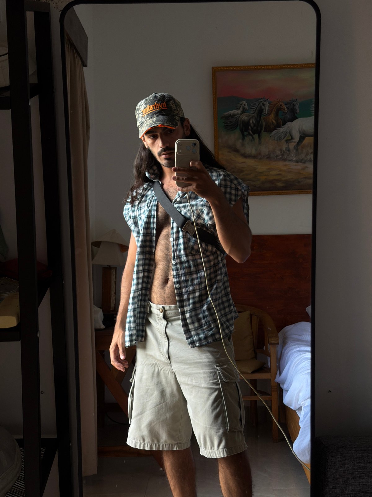 Man documents morning selfies and kite flying in North Kuta