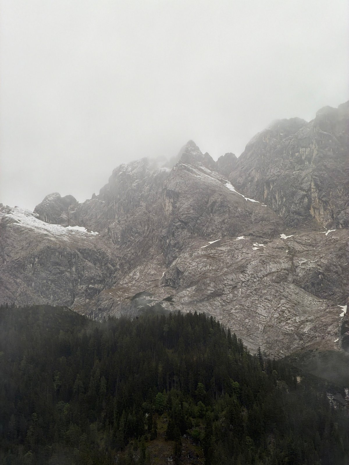 Misty morning conditions blanket Bavarian Alps near Grainau