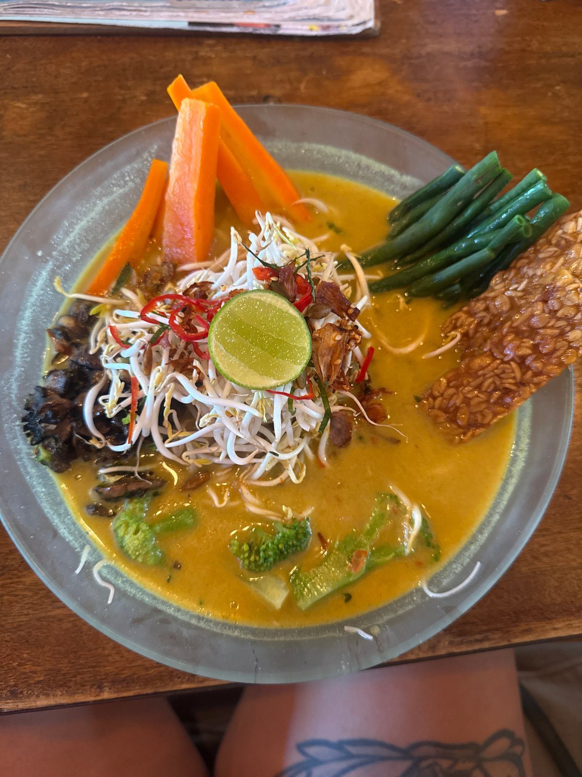 Vegetarian curry photographed in Ubud District, Indonesia