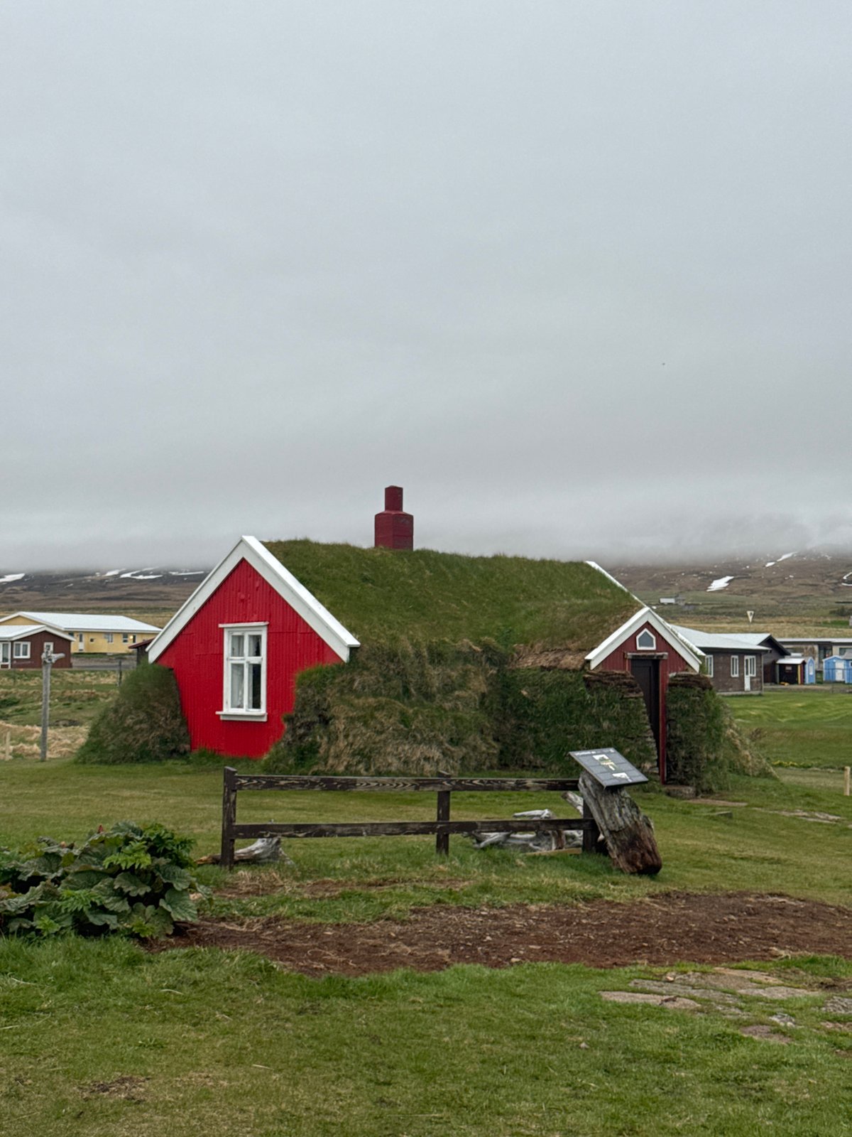Traditional turf houses documented in rural Bakkagerði, Iceland