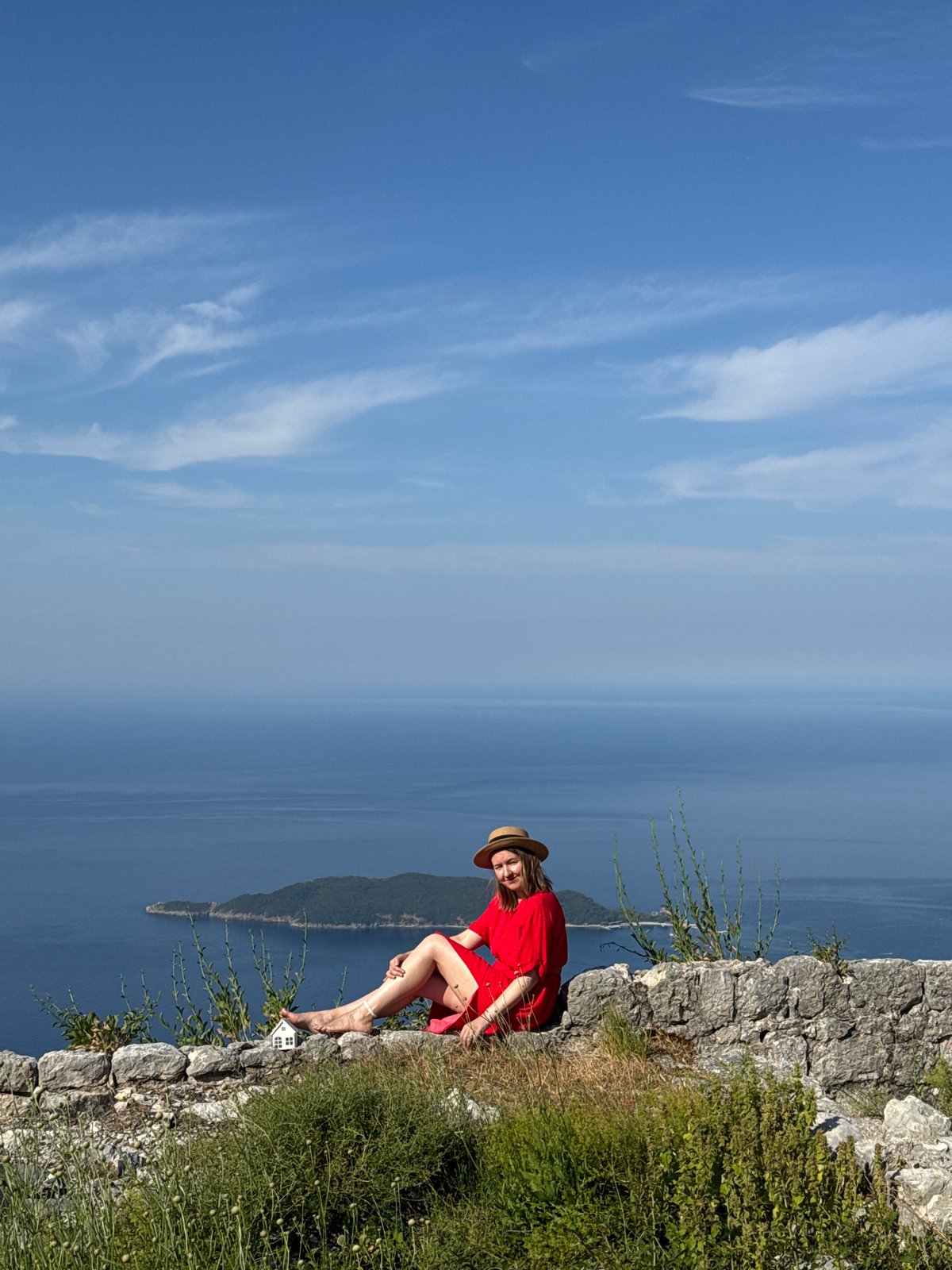 Morning views from a coastal hillside in Brajici, Montenegro
