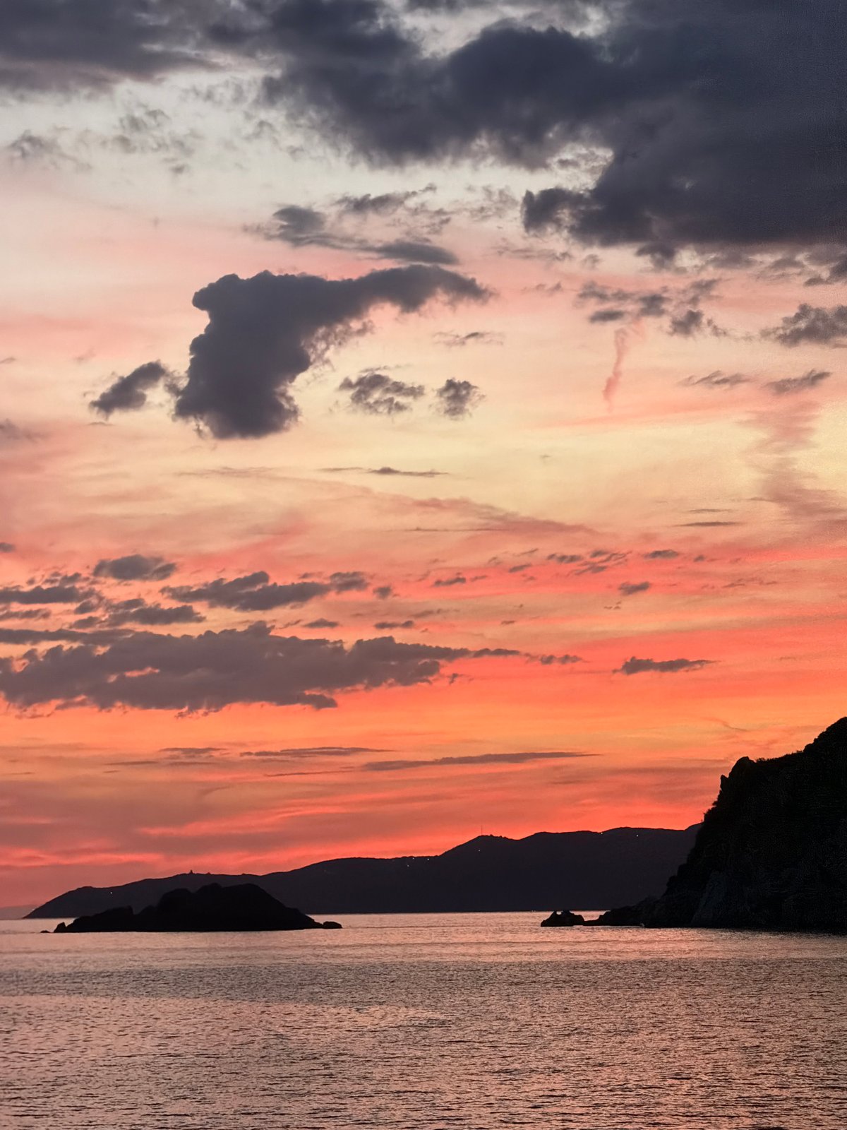 Sunset documented over Adriatic Sea at Perazića Do, Montenegro