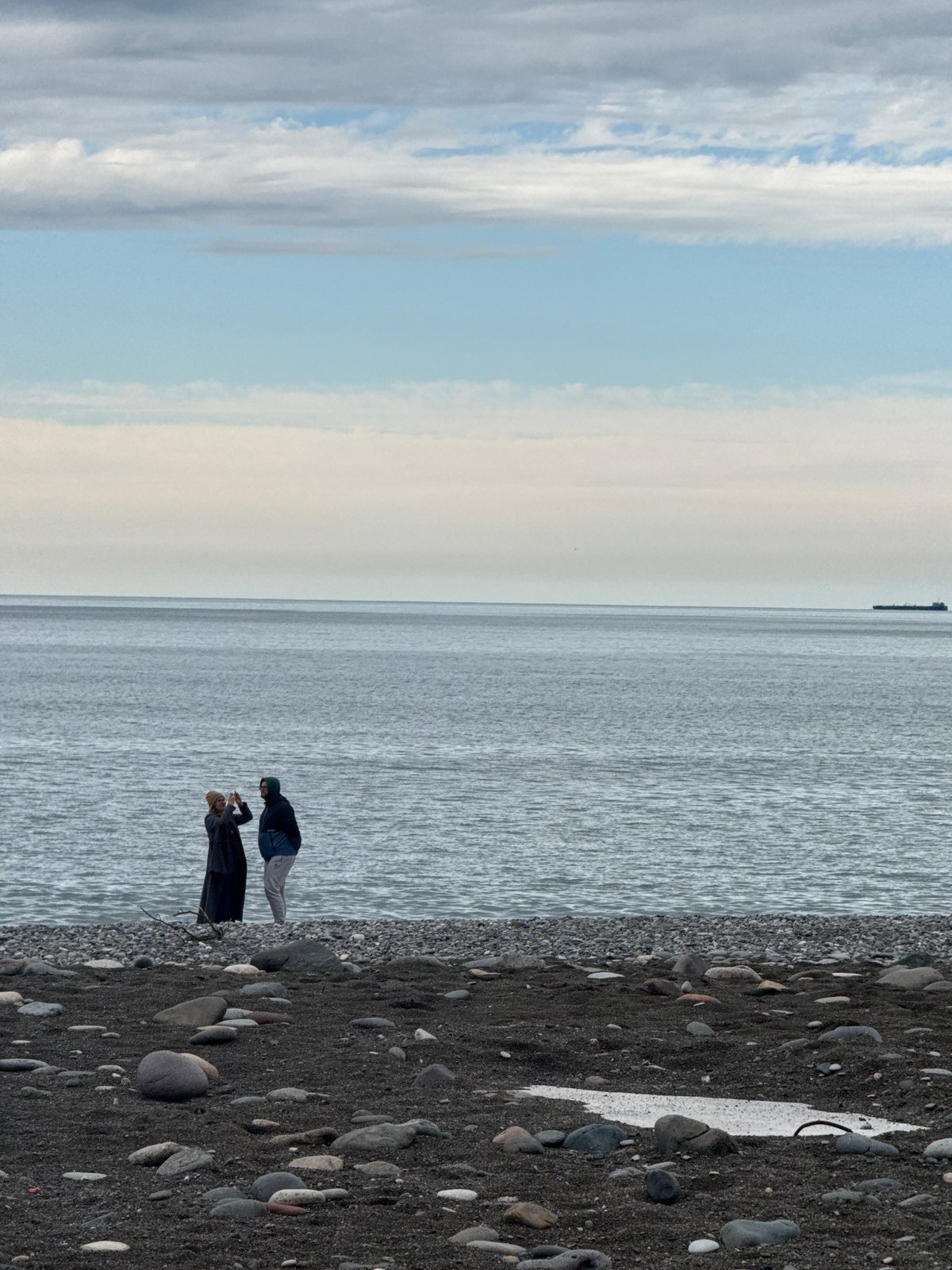 Quiet afternoon documented along Batumi's seaside promenade