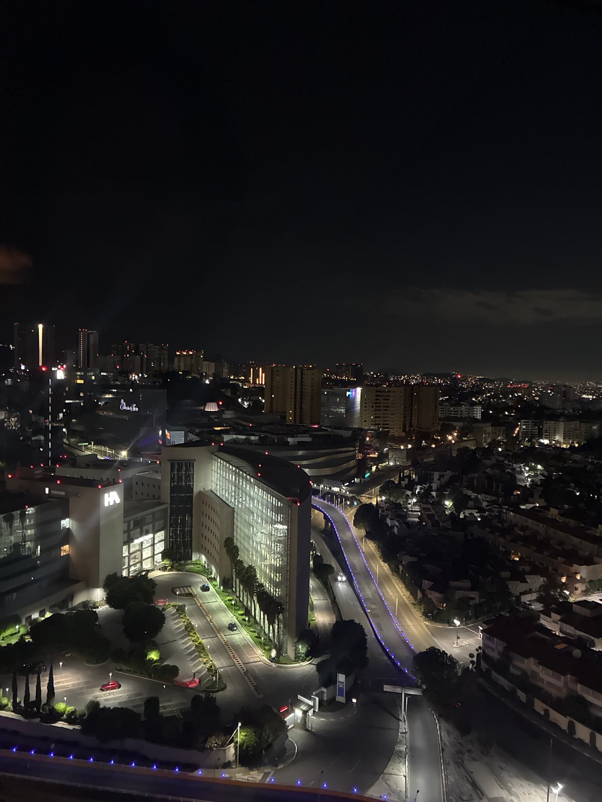 Nighttime cityscape observed in Huixquilucan de Degollado, Mexico