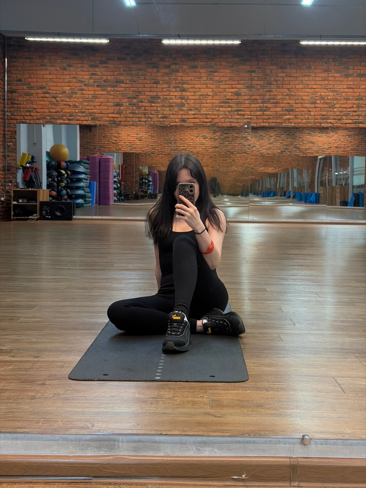 Woman takes selfie in dressing room in Chaikovsky