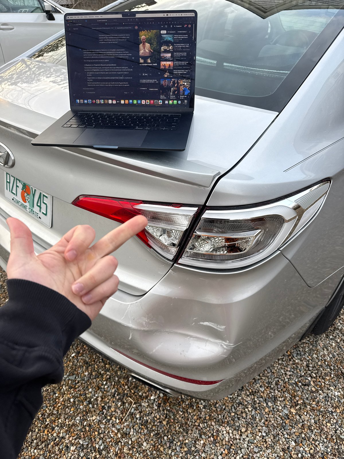 Vehicle damage documented in Provincetown parking area