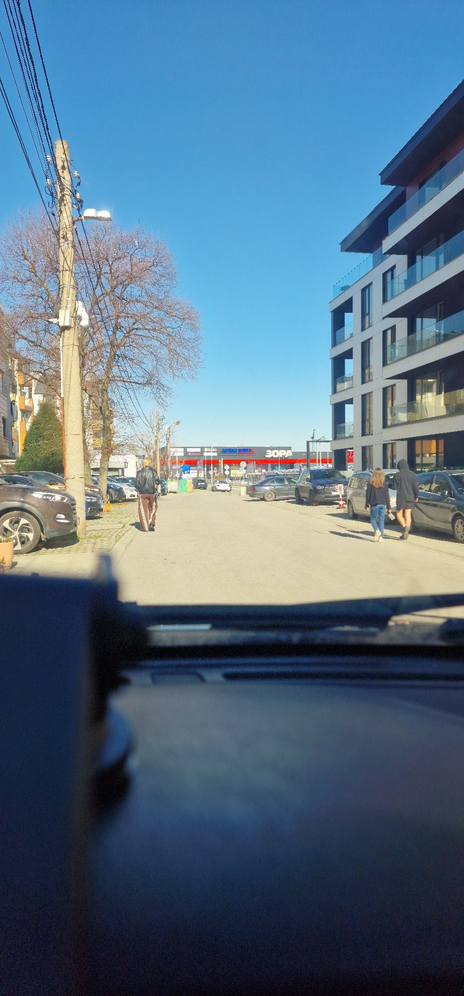 Morning street scene documented in Sofia, Bulgaria