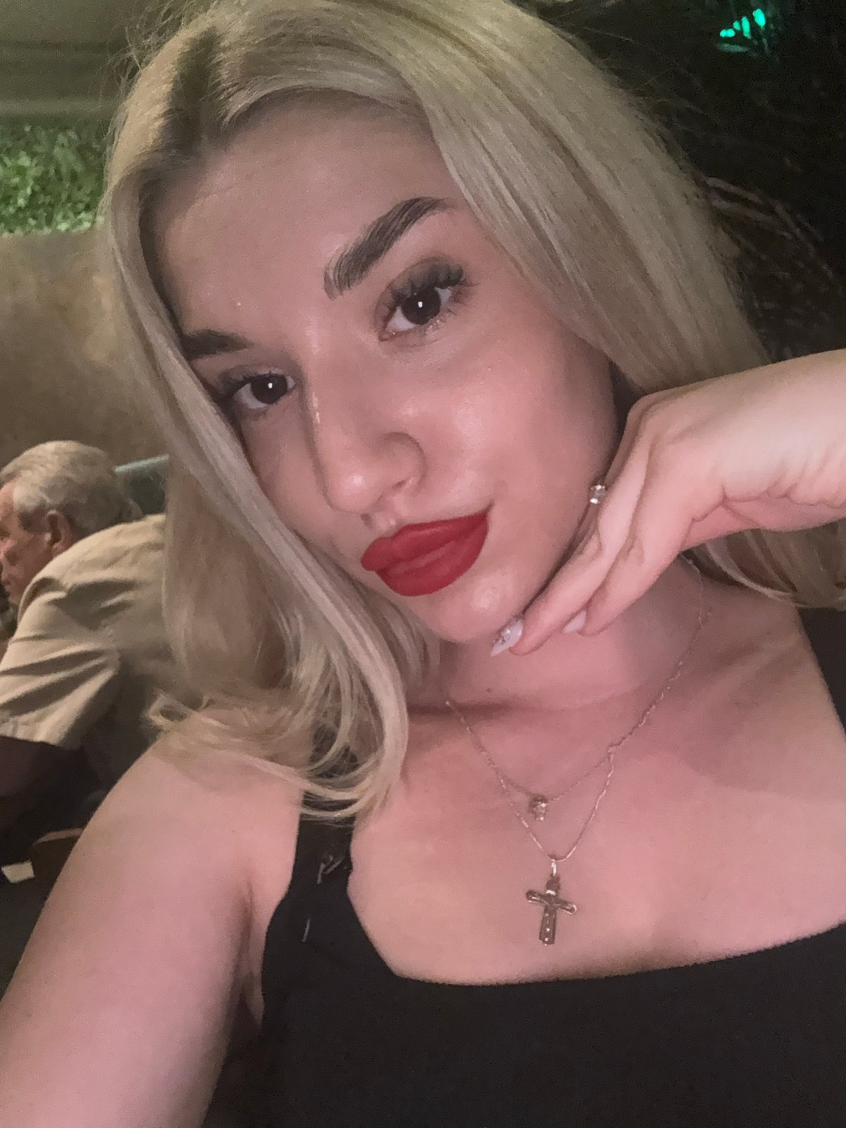 Woman photographed at upscale bar in Strumica, Macedonia