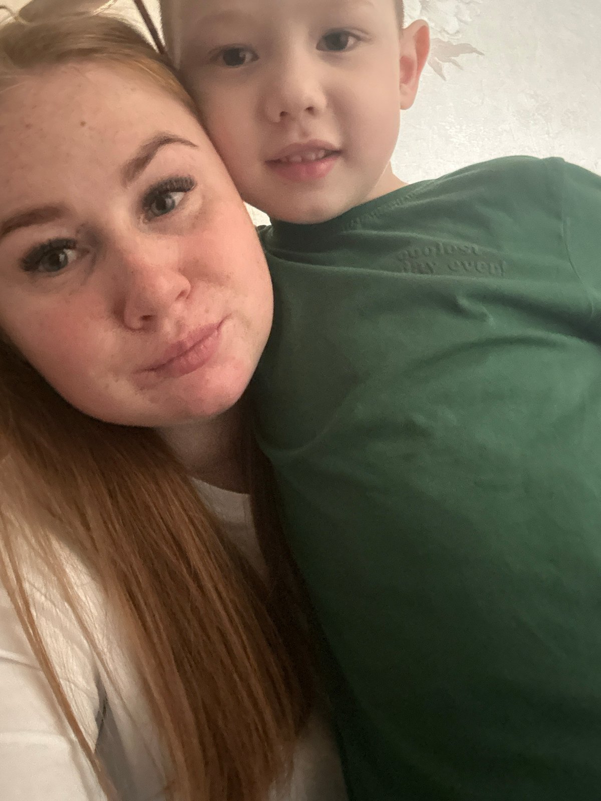 Mother and child share intimate portrait moments in Chaikovsky home