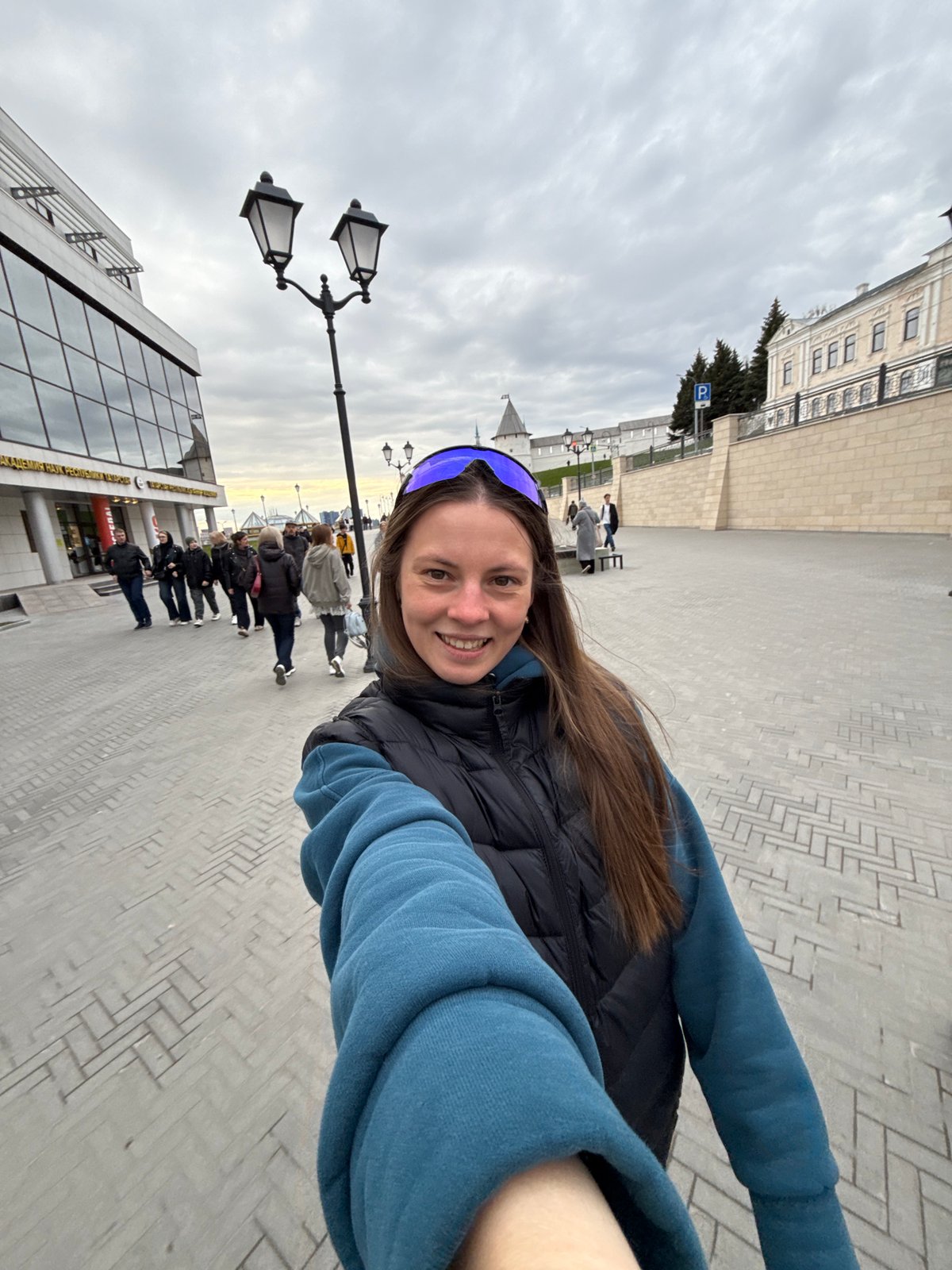 Tourist documents afternoon visit to historic Kazan city center