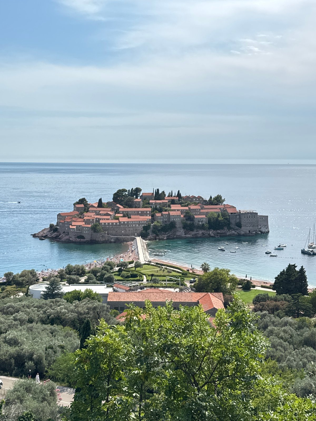 Sveti Stefan's fortified island village on the Adriatic coast