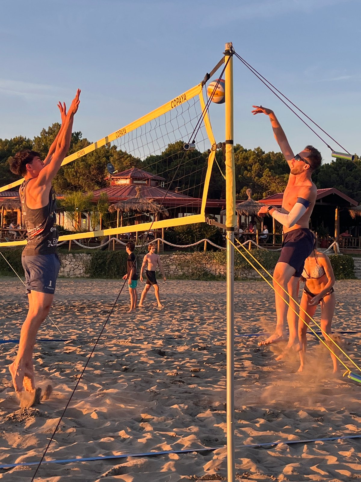 Beach volleyball and sunset scenes in Pistula, Montenegro