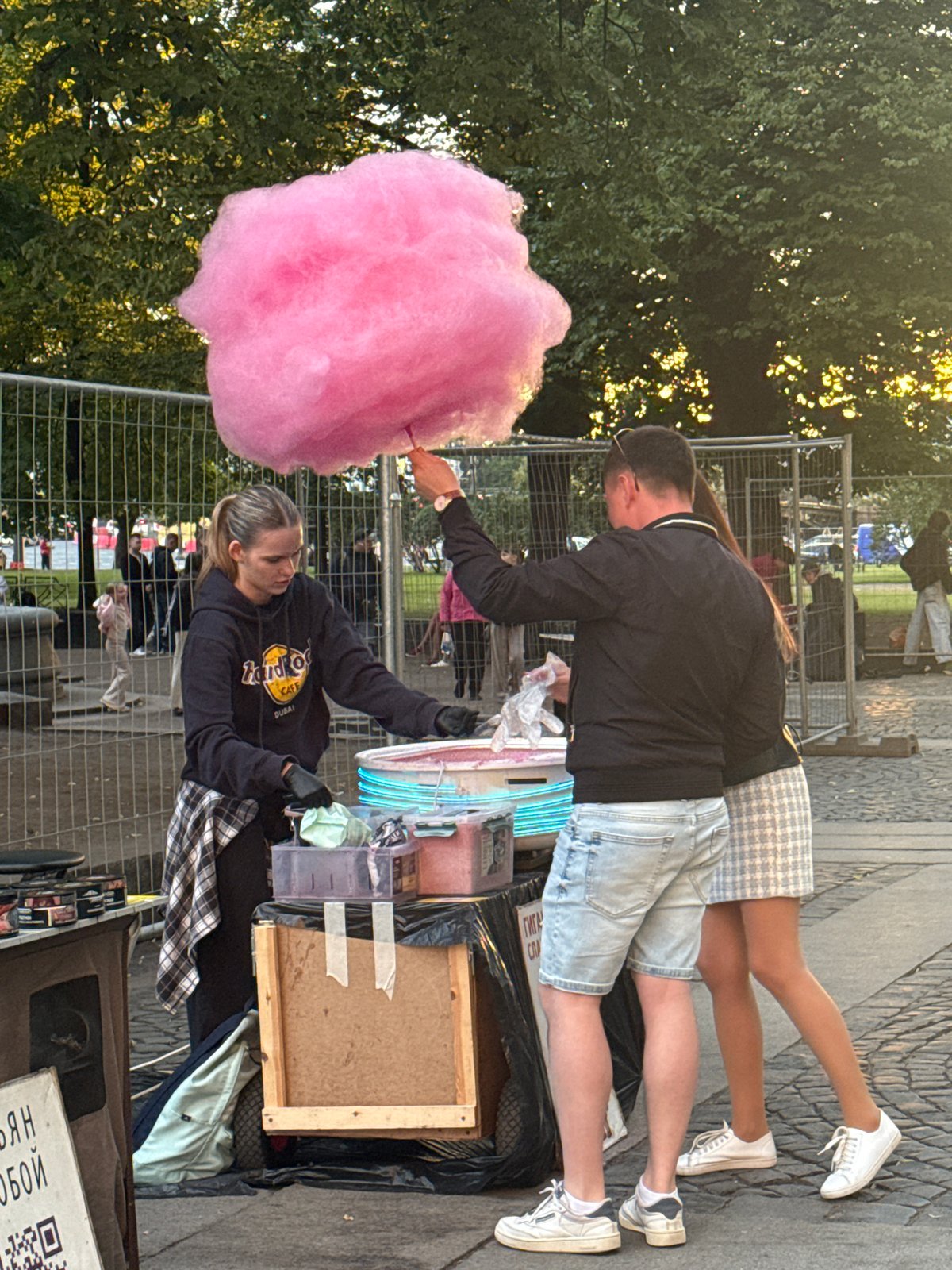 Cotton candy and golden-hour light along the Saint Petersburg waterfront