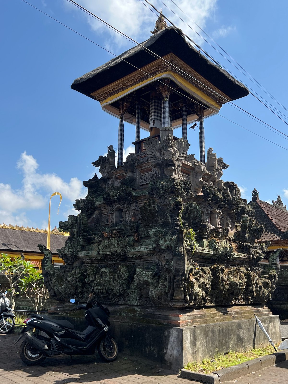 Temple complex and street scenes in Abiansemal, Indonesia