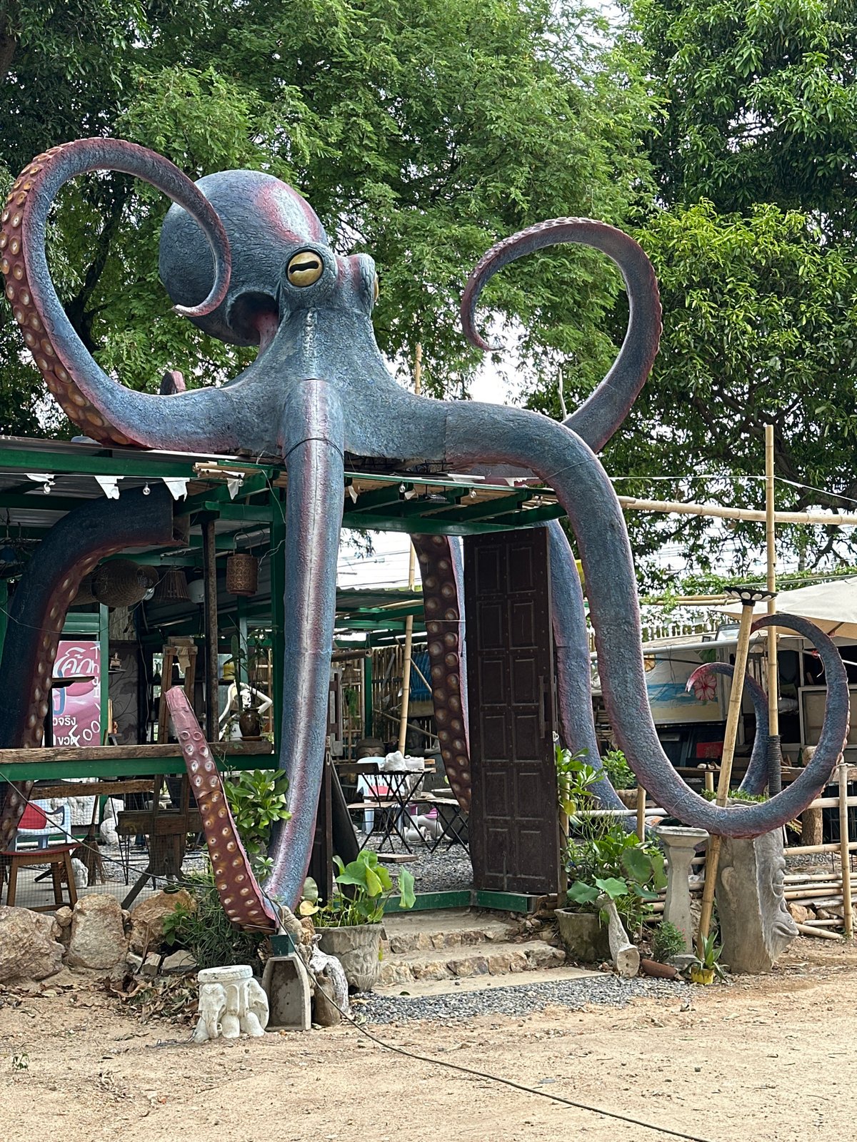 Eclectic outdoor sculpture yard in Ko Samui, Thailand
